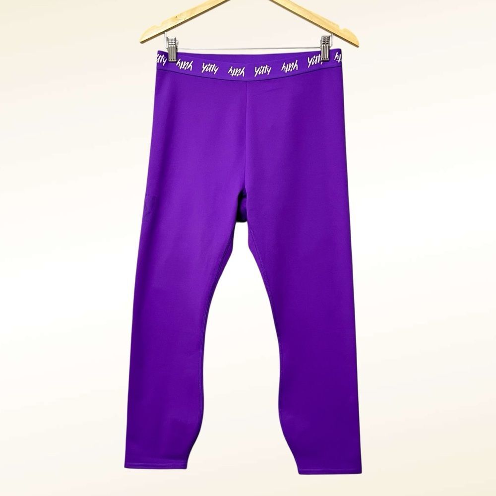 YITTY Major Label Shaping High Waist Leggings NWT Size XL Purple Logo Active